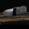 Maserin Silver 410 Fat Carbon Damascus Folding Knife