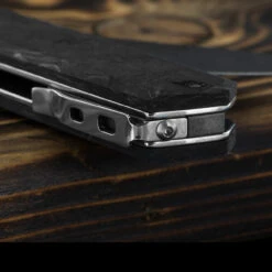 Maserin Silver 410 Fat Carbon Damascus Folding Knife -Victorinox Sales MAS410DNdet3 18276.1689327732