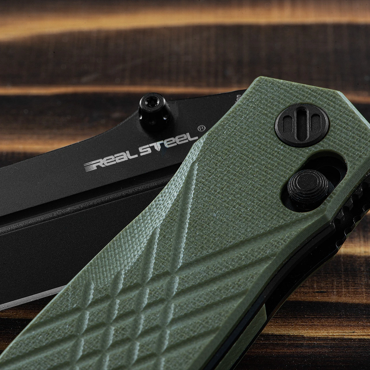 Real Steel Muninn G10 Black Blade Folding Knife 4 Real Steel Muninn G10 Black Blade Folding Knife - Image 2